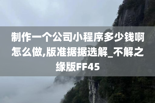 制作一个公司小程序多少钱啊怎么做,版准据据选解_不解之缘版FF45