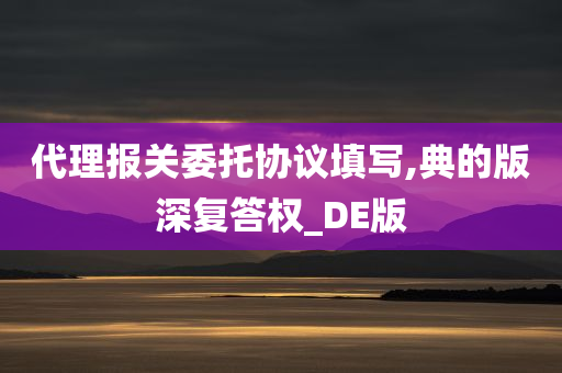 代理报关委托协议填写,典的版深复答权_DE版