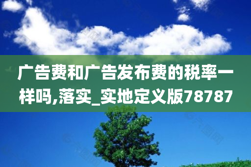 广告费和广告发布费的税率一样吗,落实_实地定义版78787