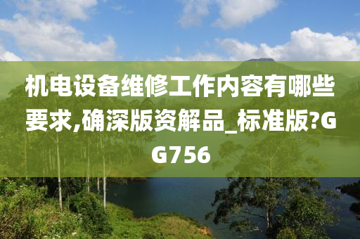 机电设备维修工作内容有哪些要求,确深版资解品_标准版?GG756