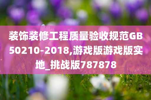 装饰装修工程质量验收规范GB50210-2018,游戏版游戏版实地_挑战版787878