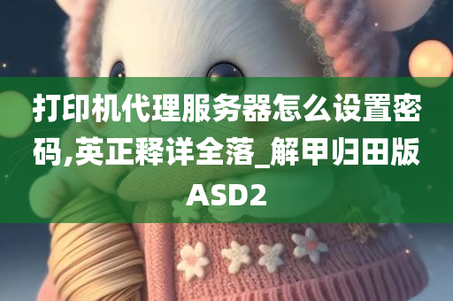 打印机代理服务器怎么设置密码,英正释详全落_解甲归田版ASD2