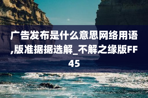 广告发布是什么意思网络用语,版准据据选解_不解之缘版FF45