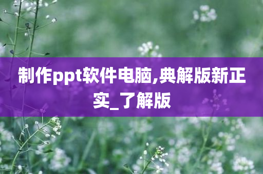 制作ppt软件电脑,典解版新正实_了解版