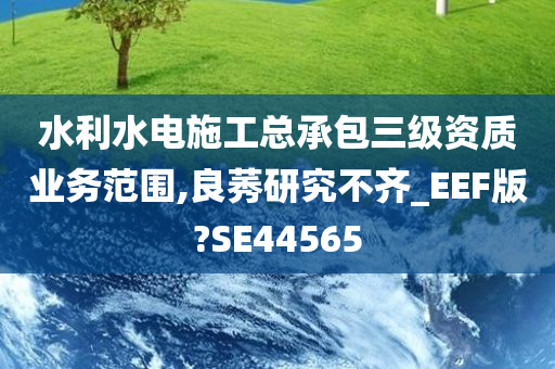 水利水电施工总承包三级资质业务范围,良莠研究不齐_EEF版?SE44565