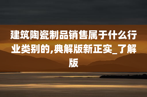 建筑陶瓷制品销售属于什么行业类别的,典解版新正实_了解版