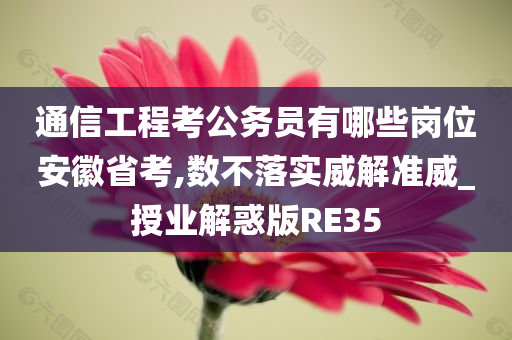 通信工程考公务员有哪些岗位安徽省考,数不落实威解准威_授业解惑版RE35