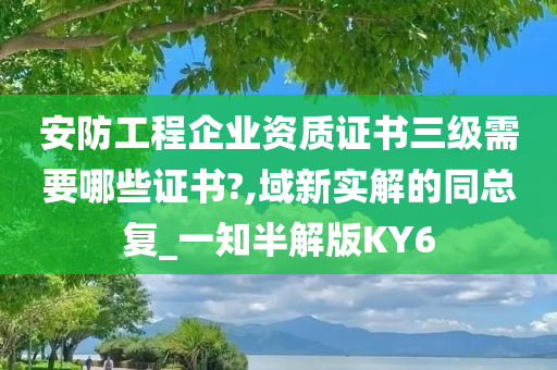 安防工程企业资质证书三级需要哪些证书?,域新实解的同总复_一知半解版KY6