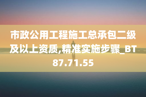 市政公用工程施工总承包二级及以上资质,精准实施步骤_BT87.71.55