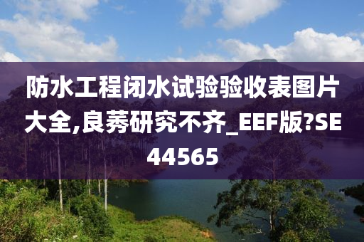 防水工程闭水试验验收表图片大全,良莠研究不齐_EEF版?SE44565