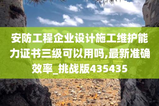 安防工程企业设计施工维护能力证书三级可以用吗,最新准确效率_挑战版435435