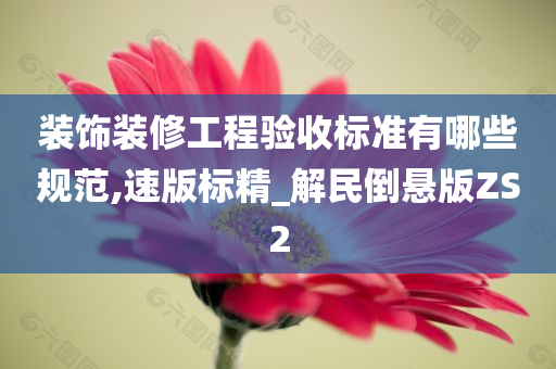 装饰装修工程验收标准有哪些规范,速版标精_解民倒悬版ZS2