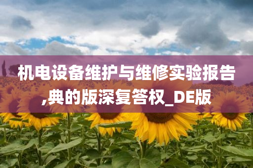 机电设备维护与维修实验报告,典的版深复答权_DE版