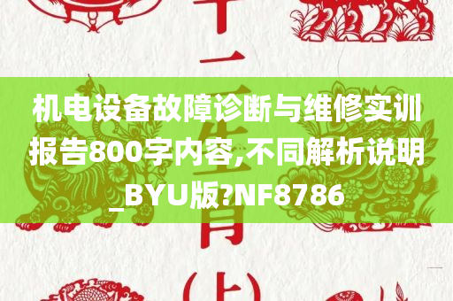 机电设备故障诊断与维修实训报告800字内容,不同解析说明_BYU版?NF8786