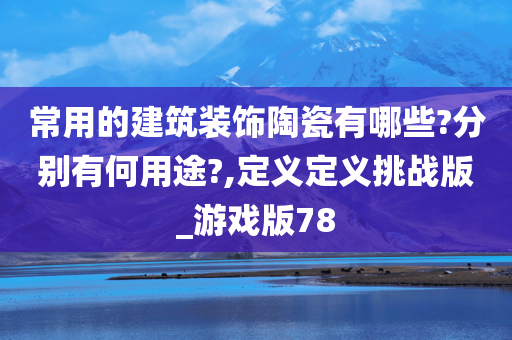 常用的建筑装饰陶瓷有哪些?分别有何用途?,定义定义挑战版_游戏版78