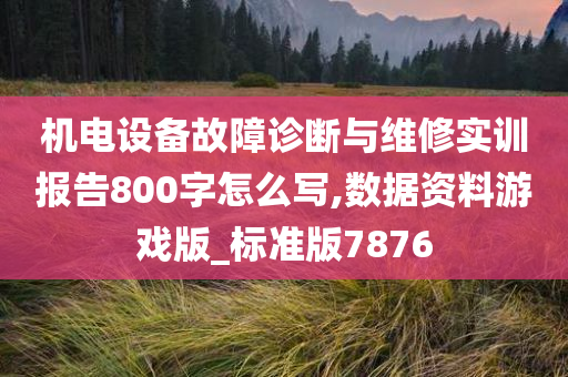 机电设备故障诊断与维修实训报告800字怎么写,数据资料游戏版_标准版7876