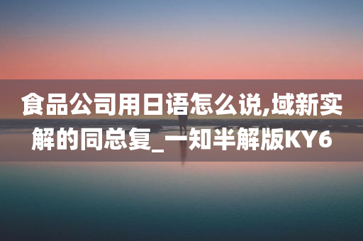 食品公司用日语怎么说,域新实解的同总复_一知半解版KY6