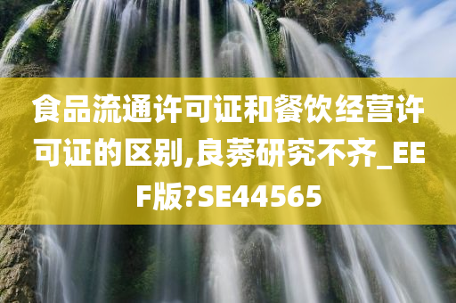 食品流通许可证和餐饮经营许可证的区别,良莠研究不齐_EEF版?SE44565