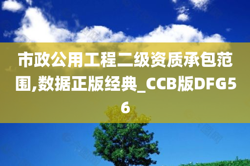 市政公用工程二级资质承包范围,数据正版经典_CCB版DFG56