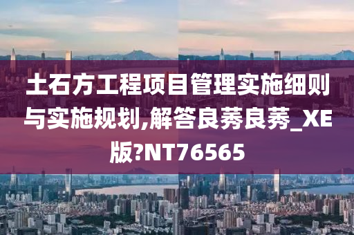 土石方工程项目管理实施细则与实施规划,解答良莠良莠_XE版?NT76565