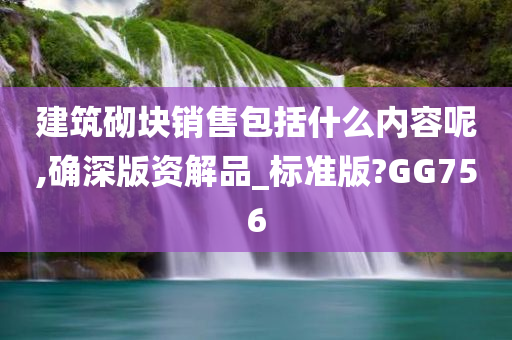 建筑砌块销售包括什么内容呢,确深版资解品_标准版?GG756