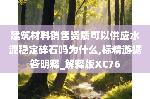 建筑材料销售资质可以供应水泥稳定碎石吗为什么,标精游据答明释_解释版XC76