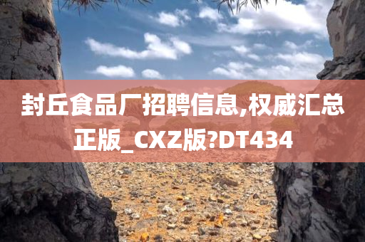 封丘食品厂招聘信息,权威汇总正版_CXZ版?DT434