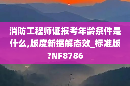 消防工程师证报考年龄条件是什么,版度新据解态效_标准版?NF8786