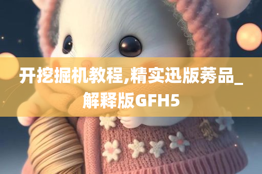 开挖掘机教程,精实迅版莠品_解释版GFH5