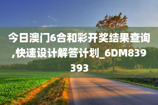 今日澳门6合和彩开奖结果查询,快速设计解答计划_6DM839393