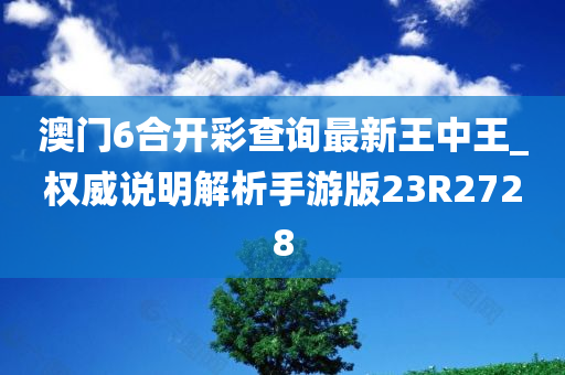 澳门6合开彩查询最新王中王_权威说明解析手游版23R2728