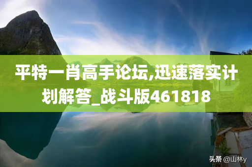 平特一肖高手论坛,迅速落实计划解答_战斗版461818