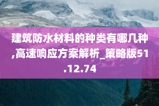 建筑防水材料的种类有哪几种,高速响应方案解析_策略版51.12.74