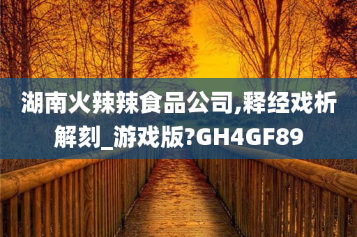 湖南火辣辣食品公司,释经戏析解刻_游戏版?GH4GF89