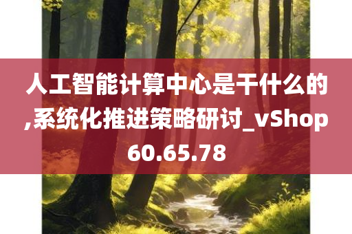 人工智能计算中心是干什么的,系统化推进策略研讨_vShop60.65.78