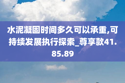 水泥凝固时间多久可以承重,可持续发展执行探索_尊享款41.85.89