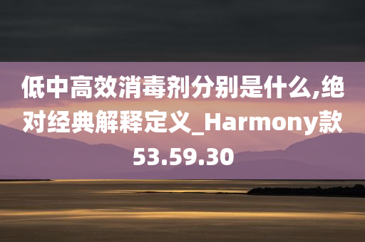 低中高效消毒剂分别是什么,绝对经典解释定义_Harmony款53.59.30