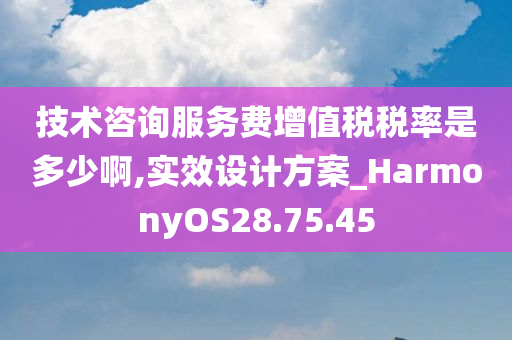 技术咨询服务费增值税税率是多少啊,实效设计方案_HarmonyOS28.75.45