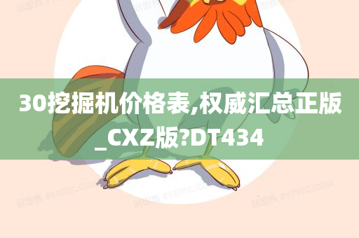 30挖掘机价格表,权威汇总正版_CXZ版?DT434