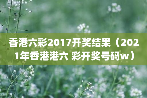 香港六彩2017开奖结果（2021年香港港六 彩开奖号码w）