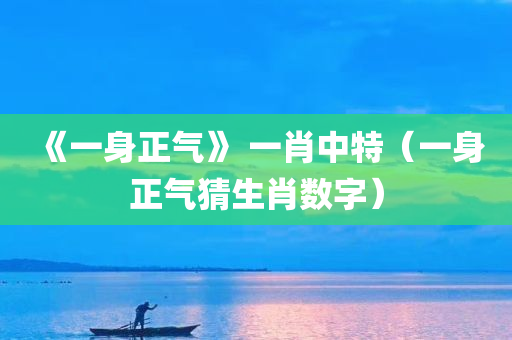 《一身正气》 一肖中特（一身正气猜生肖数字）