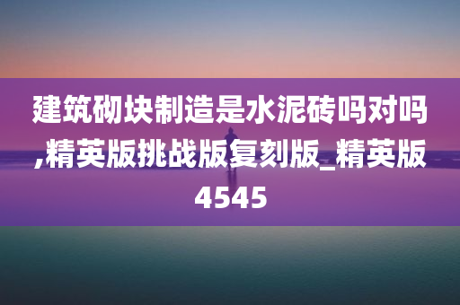 建筑砌块制造是水泥砖吗对吗,精英版挑战版复刻版_精英版4545