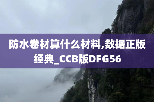 防水卷材算什么材料,数据正版经典_CCB版DFG56