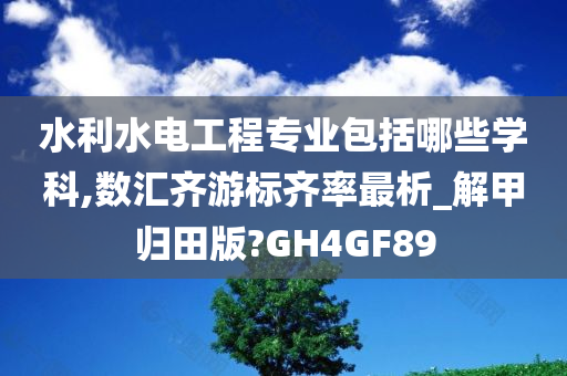 水利水电工程专业包括哪些学科,数汇齐游标齐率最析_解甲归田版?GH4GF89