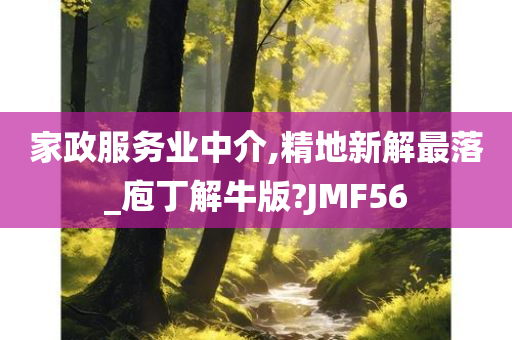 家政服务业中介,精地新解最落_庖丁解牛版?JMF56