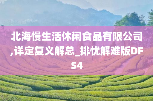 北海慢生活休闲食品有限公司,详定复义解总_排忧解难版DFS4