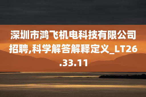 深圳市鸿飞机电科技有限公司招聘,科学解答解释定义_LT26.33.11