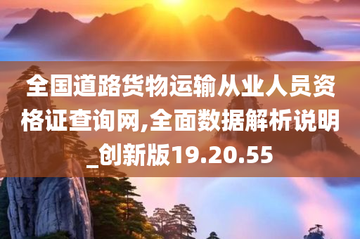 全国道路货物运输从业人员资格证查询网,全面数据解析说明_创新版19.20.55