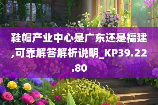 鞋帽产业中心是广东还是福建,可靠解答解析说明_KP39.22.80