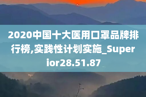 2020中国十大医用口罩品牌排行榜,实践性计划实施_Superior28.51.87